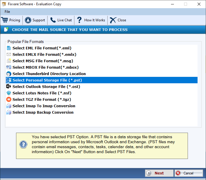 FixVare PST to MBOX Converter screenshot