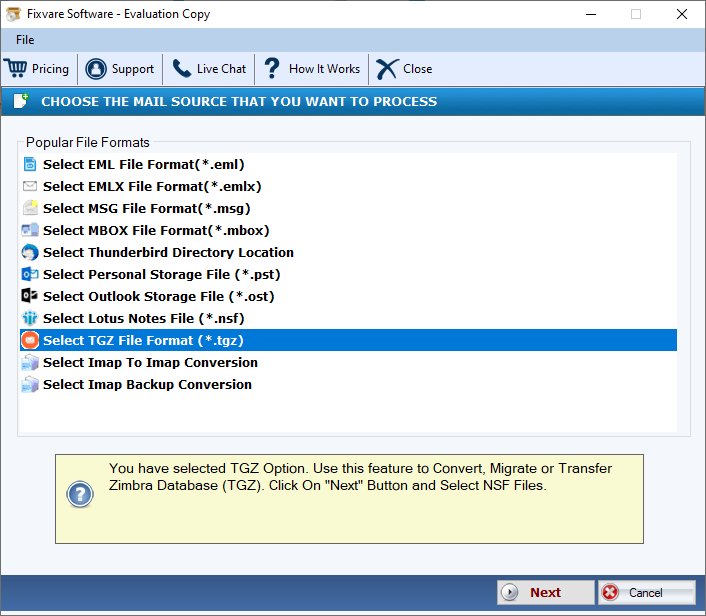 FixVare TGZ to EML Converter 2.0 full
