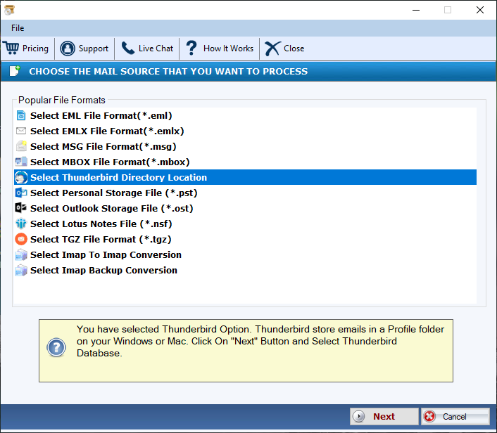 FixVare Thunderbird to PST Converter screenshot