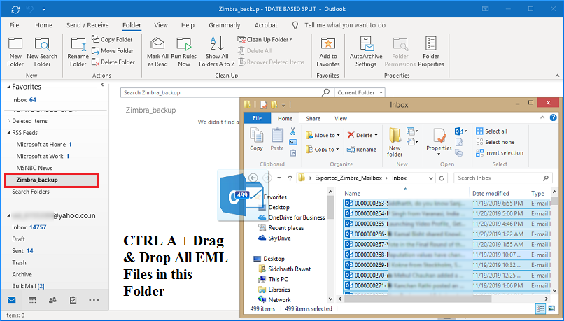 Drag eml to outlook