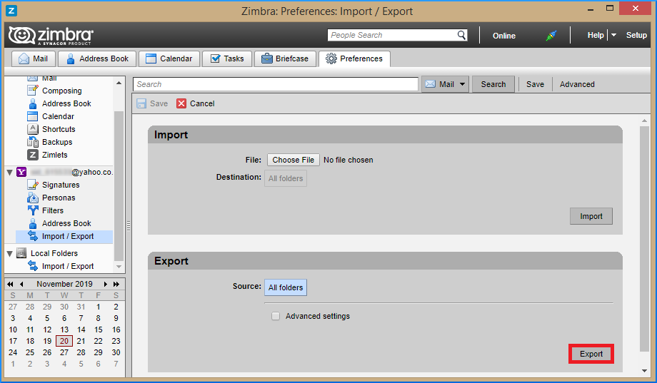 Import Zimbra Mail to Outlook