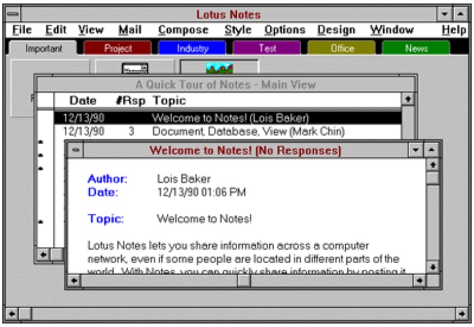 Lotus Notes - 1991