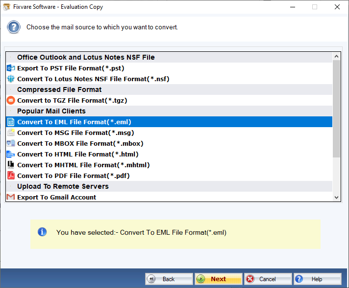 EMLX to EML Export Option