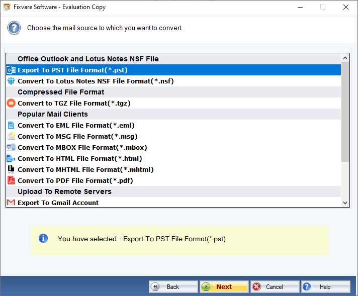 EMLX to PST Export Option