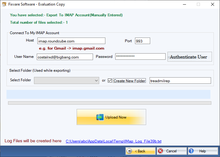 Import OST to the IMAP Account