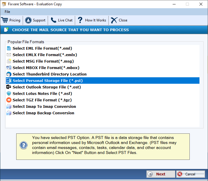 Migrador de PST para IMAP