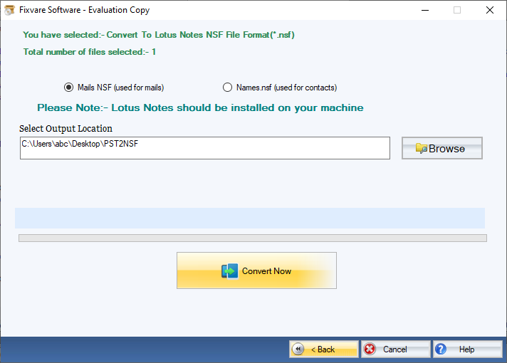 Export Option for PST to NSF