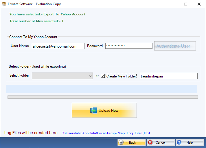 Upload PST to Yahoo Account