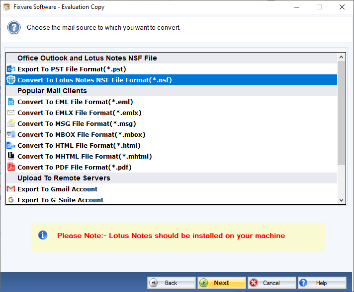 TGZ to NSF Export Option